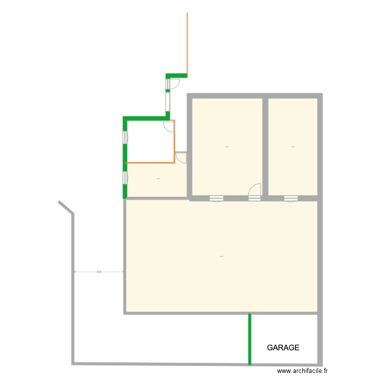 essai extension 2 nouveaux murs. Plan de 0 pièce et 0 m2