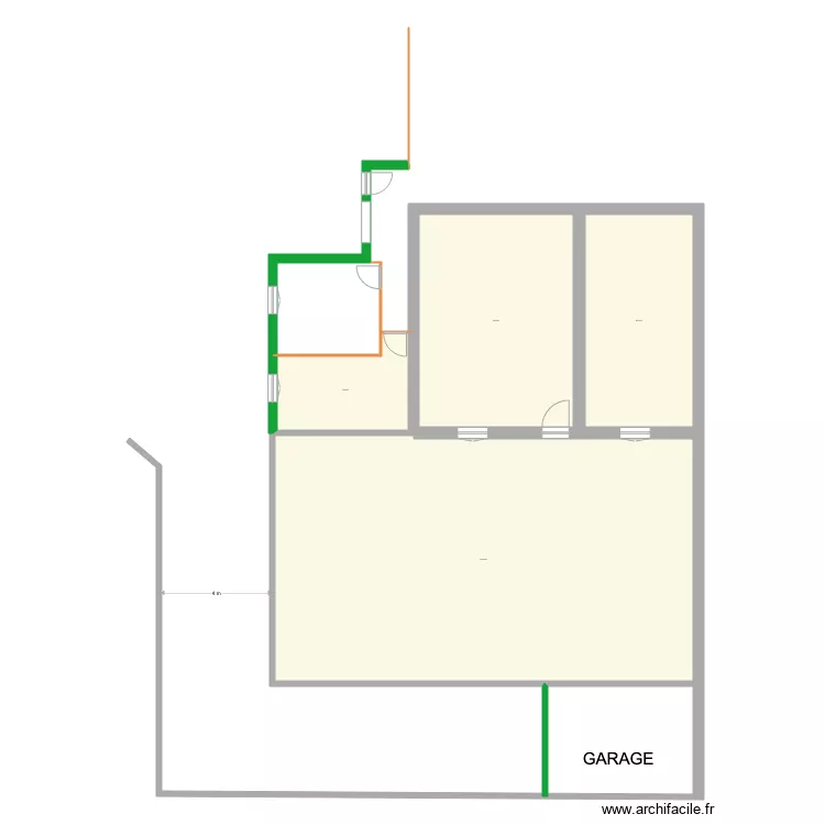 essai extension 2 nouveaux murs. Plan de 