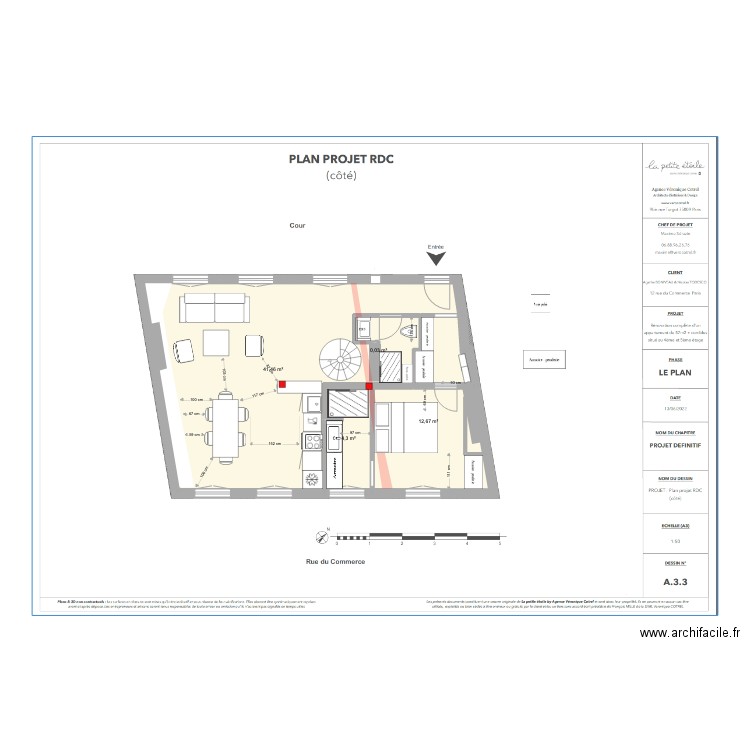 PLAN 2 SDB AVEC PORTEUR. Plan de 0 pièce et 0 m2