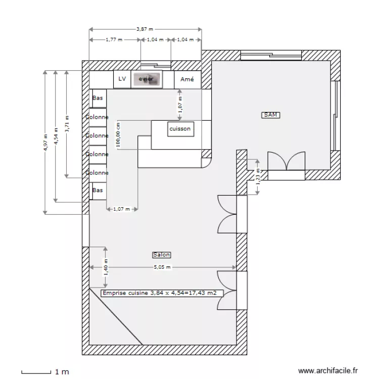 Cuisine Severine C15. Plan de 