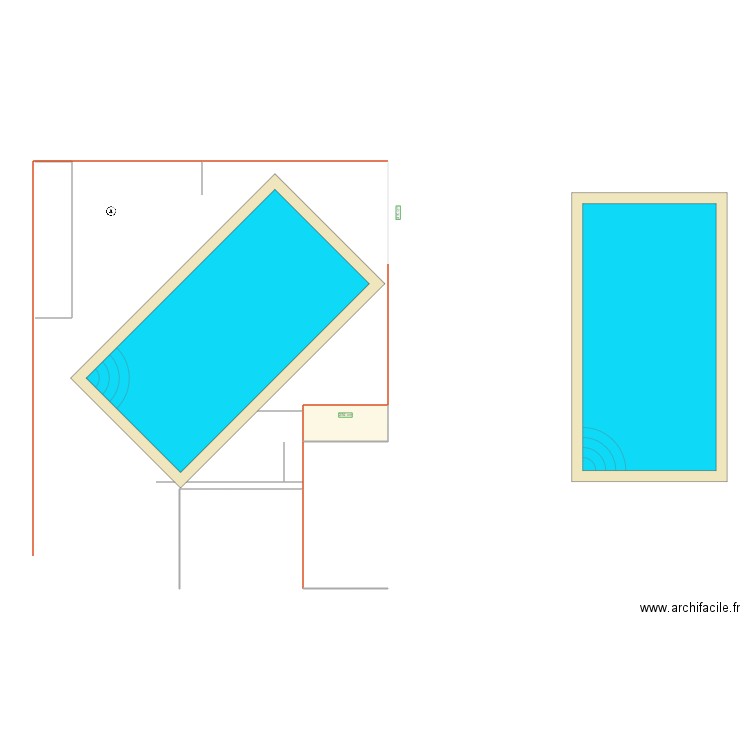 piscine. Plan de 0 pièce et 0 m2