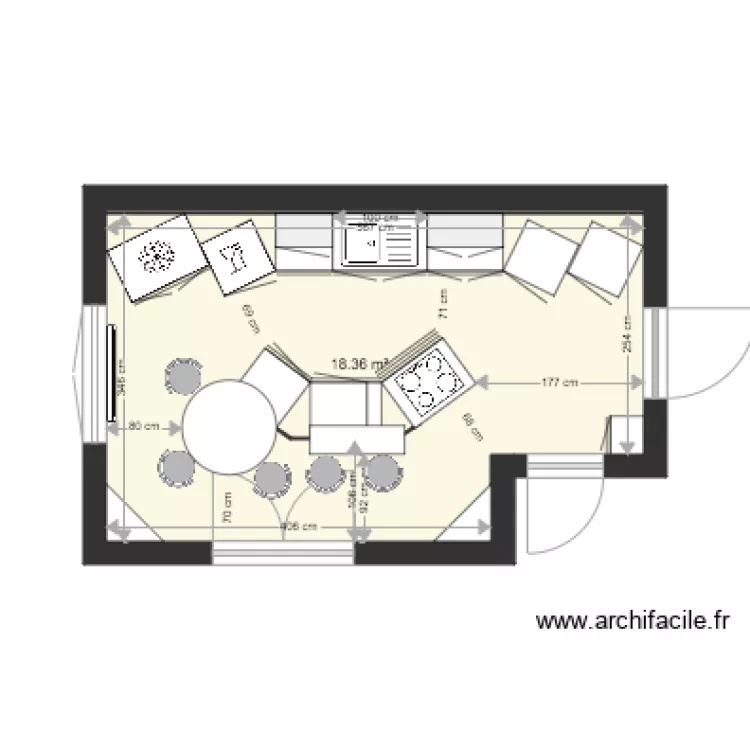cuisine BA concept 3. Plan de 