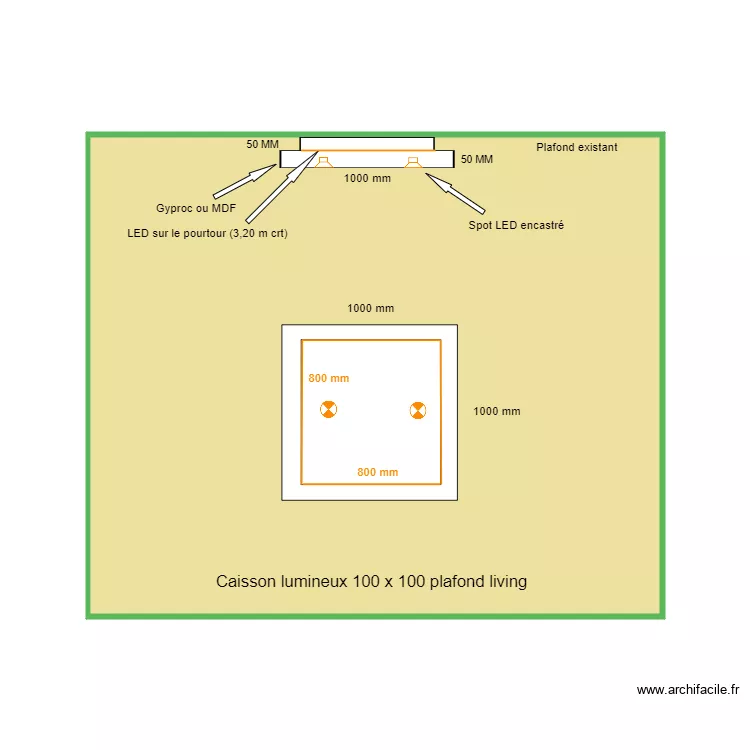 Plafond lumineux JURAMY. Plan de Plafond lumineux JURAMY. Plan de