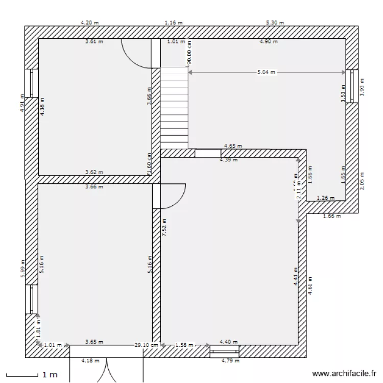 Maison bas - actuel. Plan de 