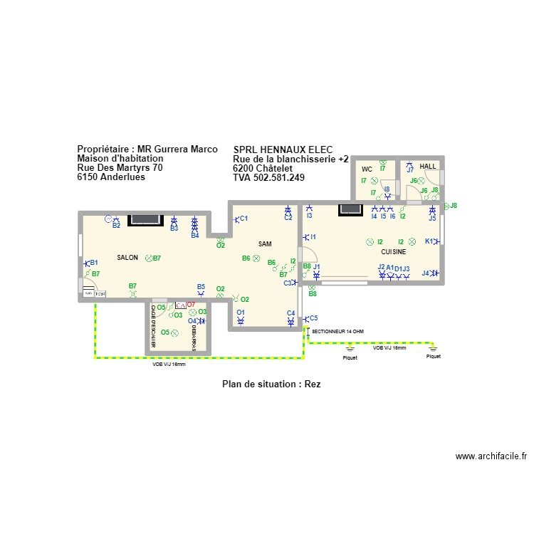 marco rez. Plan de 5 pièces et 6 m2