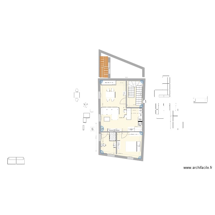 plan boucherie 1 er etage plan f2 n*1 jojo n2. Plan de 1 pièce et 54 m2