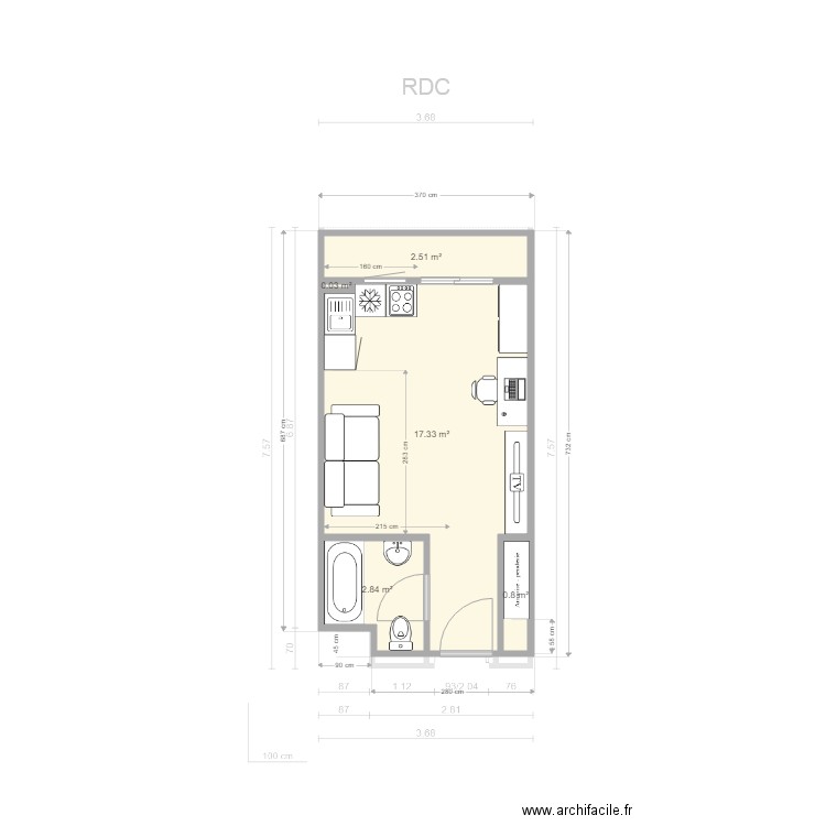 Appart Xiao2x1. Plan de 0 pièce et 0 m2