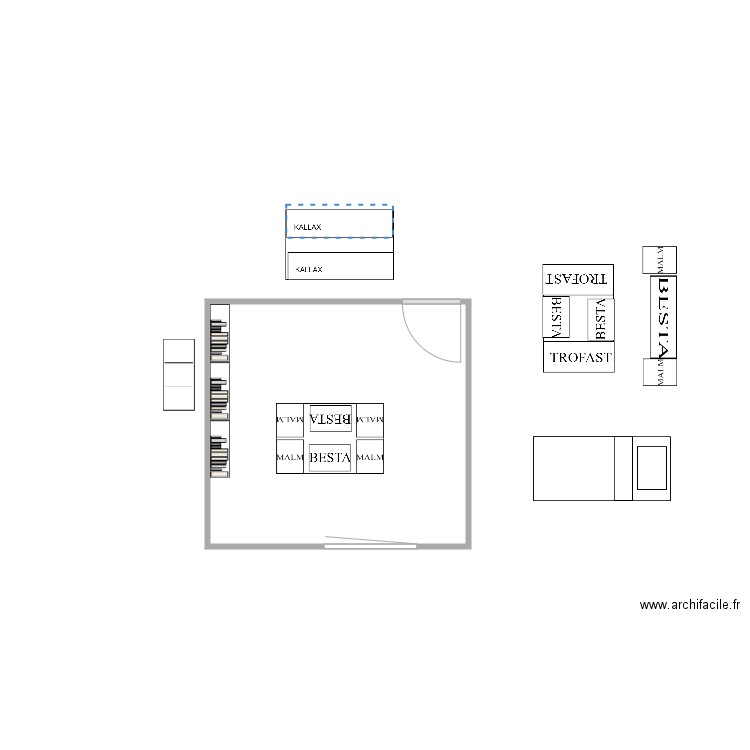 salle de jeux. Plan de 1 pièce et 12 m2