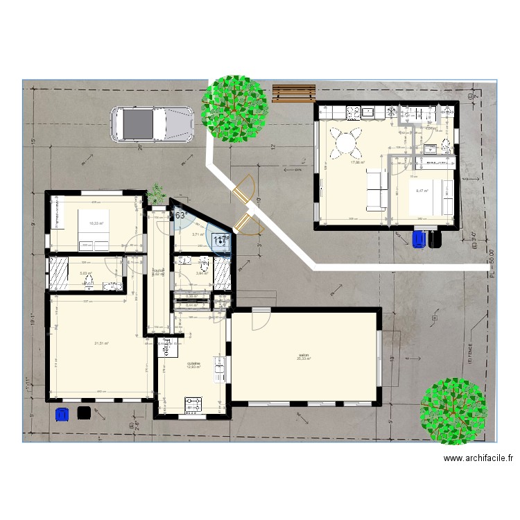 casitas 2 travail marie bis. Plan de 14 pièces et 120 m2