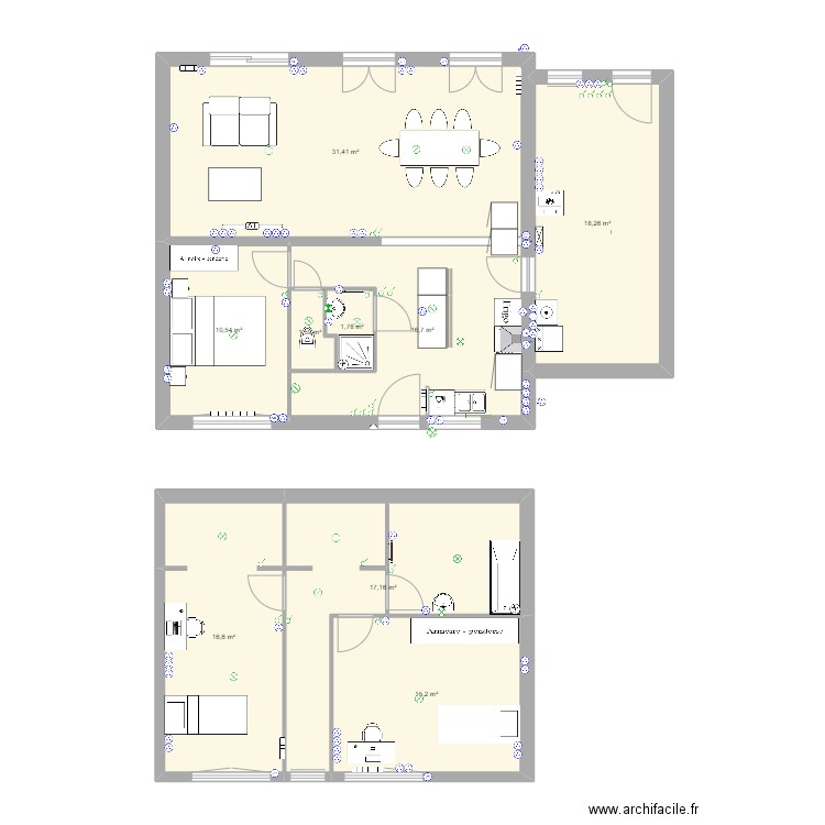 Maison jan 2023. Plan de 9 pièces et 129 m2