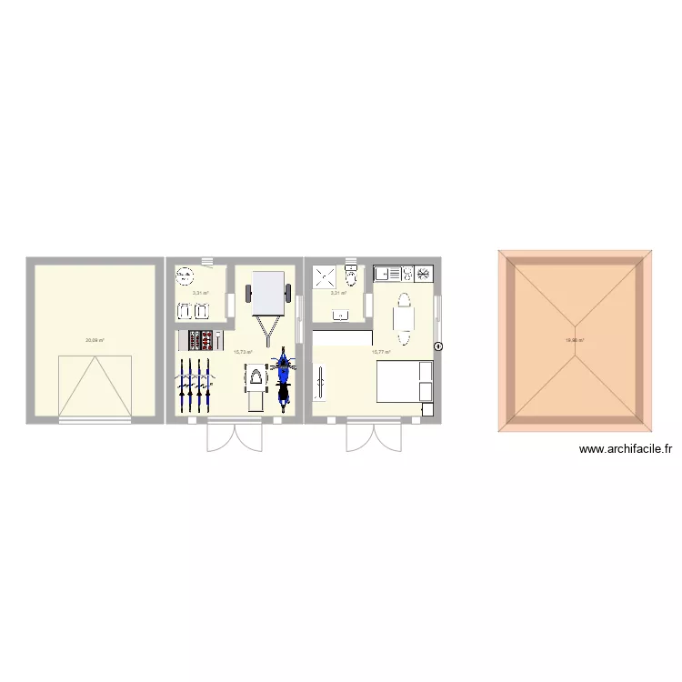 Abri de jardin. Plan de 