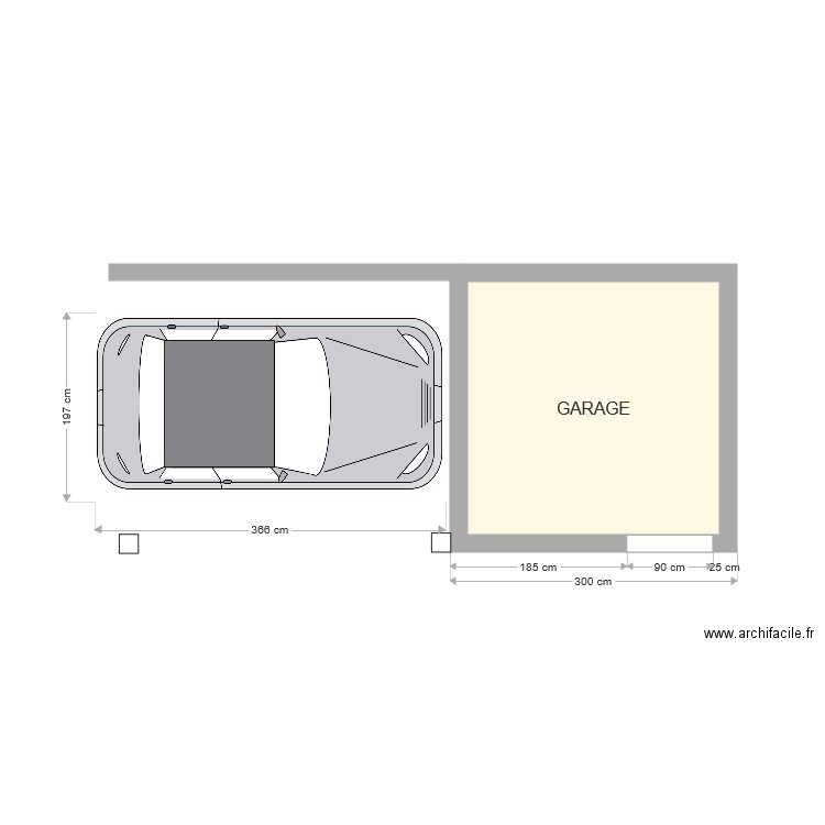 Garage 3x3 Carpot 3x366. Plan de 0 pièce et 0 m2