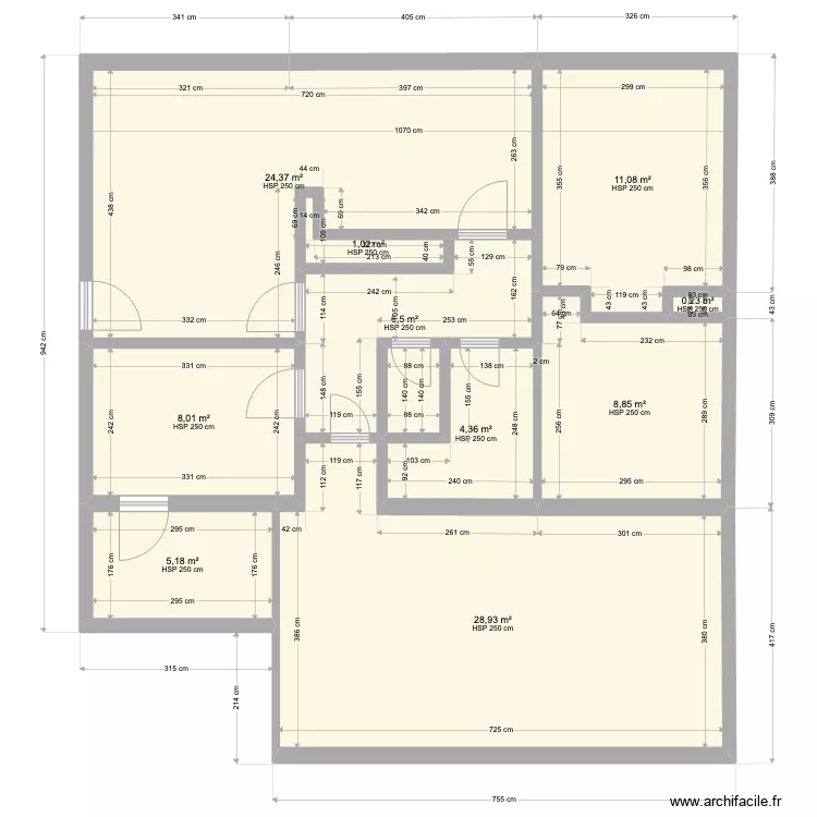 37 D&eacute;part. Plan de 
