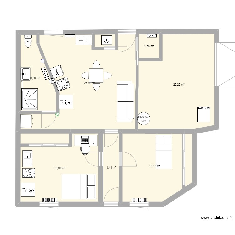 bron rdc. Plan de 0 pièce et 0 m2