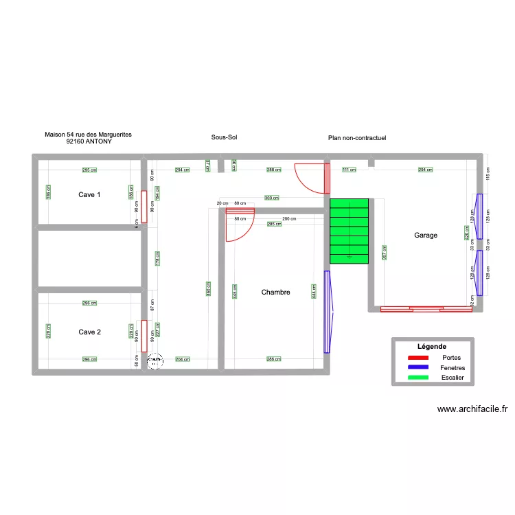 Blino avec mesure garage . Plan de 