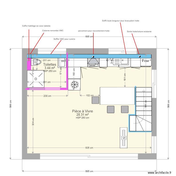 LONG R2 Version 5 soffites cuisne. Plan de 0 pièce et 0 m2