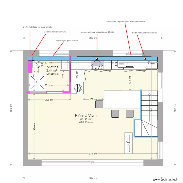 LONG R2 Version 5 soffites cuisne. Plan de 