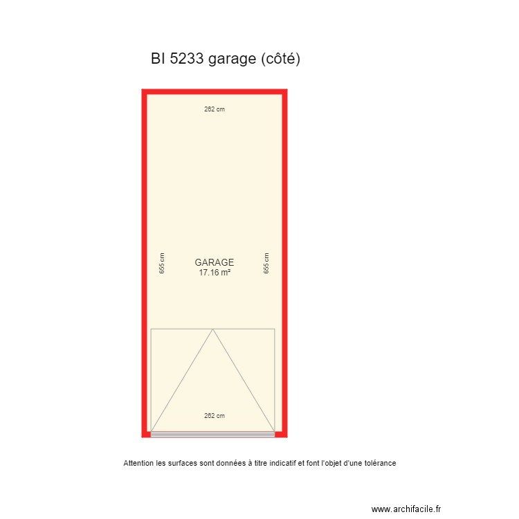 BI 5233 GARAGE. Plan de 0 pièce et 0 m2