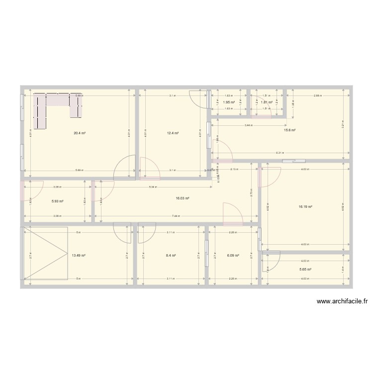 plan P1. Plan de 0 pièce et 0 m2