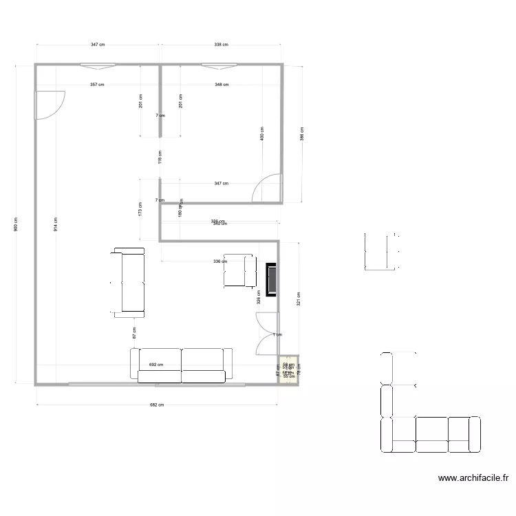 RdC VB baie vitr&eacute;e. Plan de 