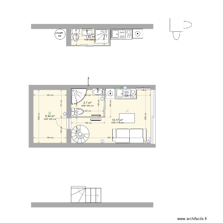 AILHON V3 STUDIO. Plan de 0 pièce et 0 m2