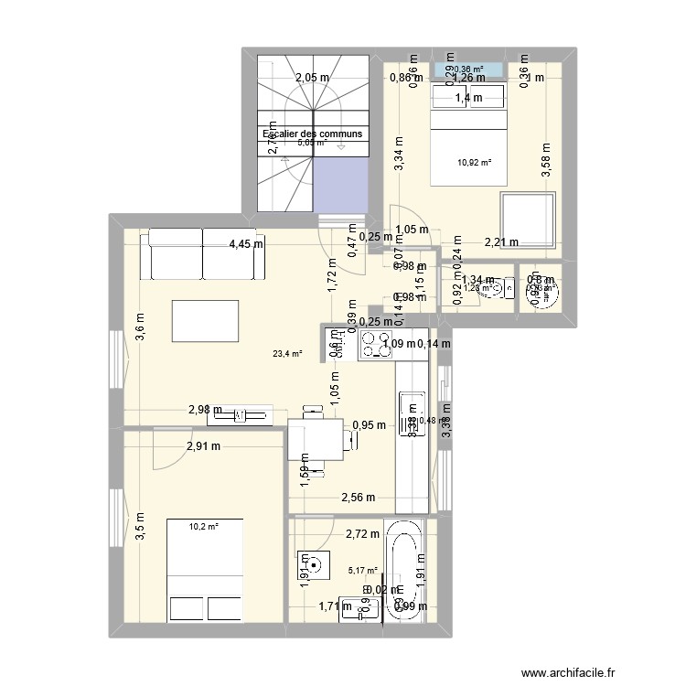 Appartement Gare étage 2. Plan de 0 pièce et 0 m2
