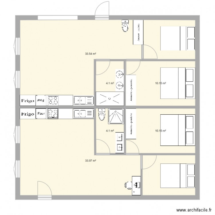 Appartement Blain V1. Plan de 0 pièce et 0 m2