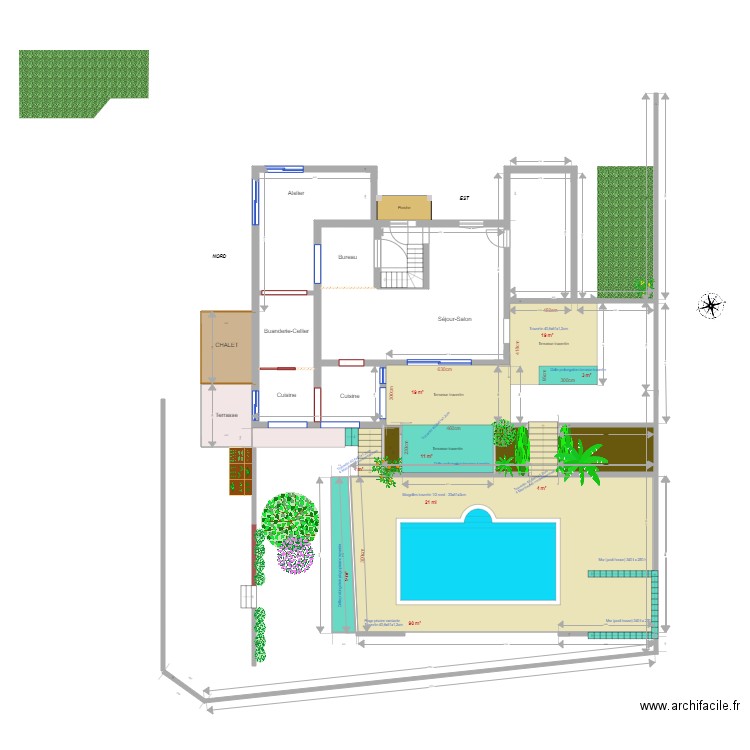 Plan Extérieur aménagt. Plan de 0 pièce et 0 m2