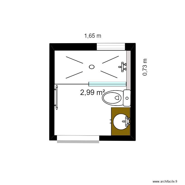 Cuisine Leroux. Plan de 1 pièce et 3 m2