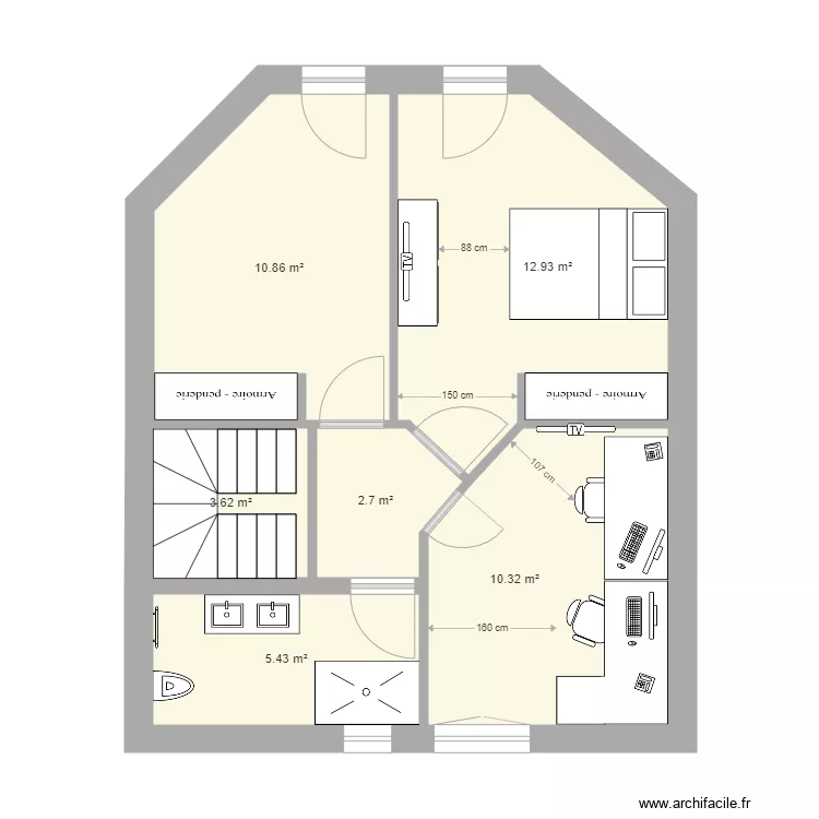 Arthaz etage juillet. Plan de 