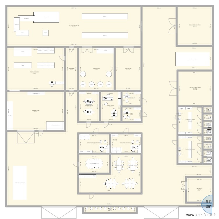 PLAN 1260M2 v2. Plan de 29 pièces et 1282 m2