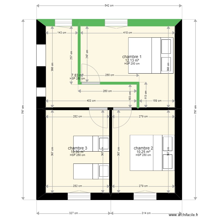 extension 2021. Plan de 4 pièces et 41 m2