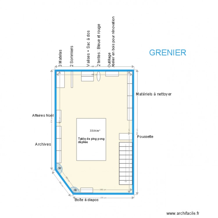 GRENIER. Plan de 0 pièce et 0 m2