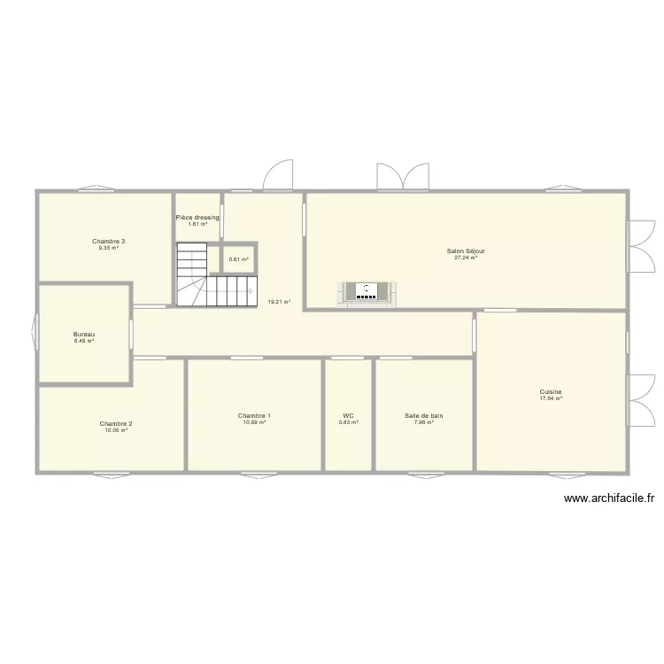 Maison140m2. Plan de 