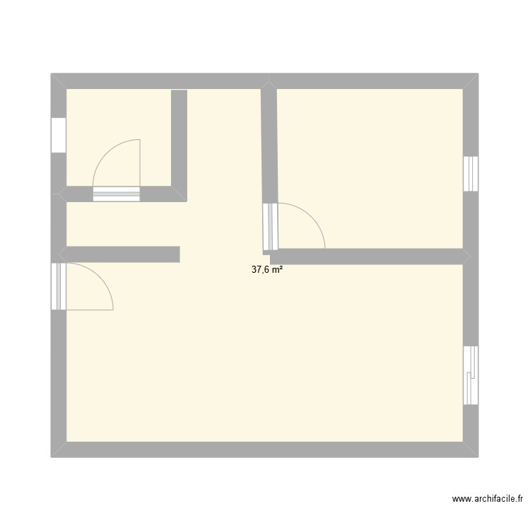 pouzet. Plan de 1 pièce et 38 m2