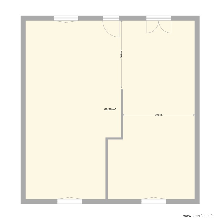 APLSC-Plan de masse. Plan de 1 pièce et 89 m2