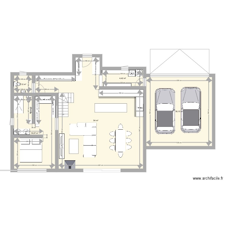 Maison. Plan de 5 pièces et 110 m2