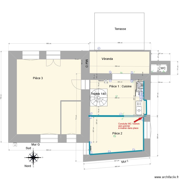 2022 09 La Croix tremie escalier. Plan de 0 pièce et 0 m2