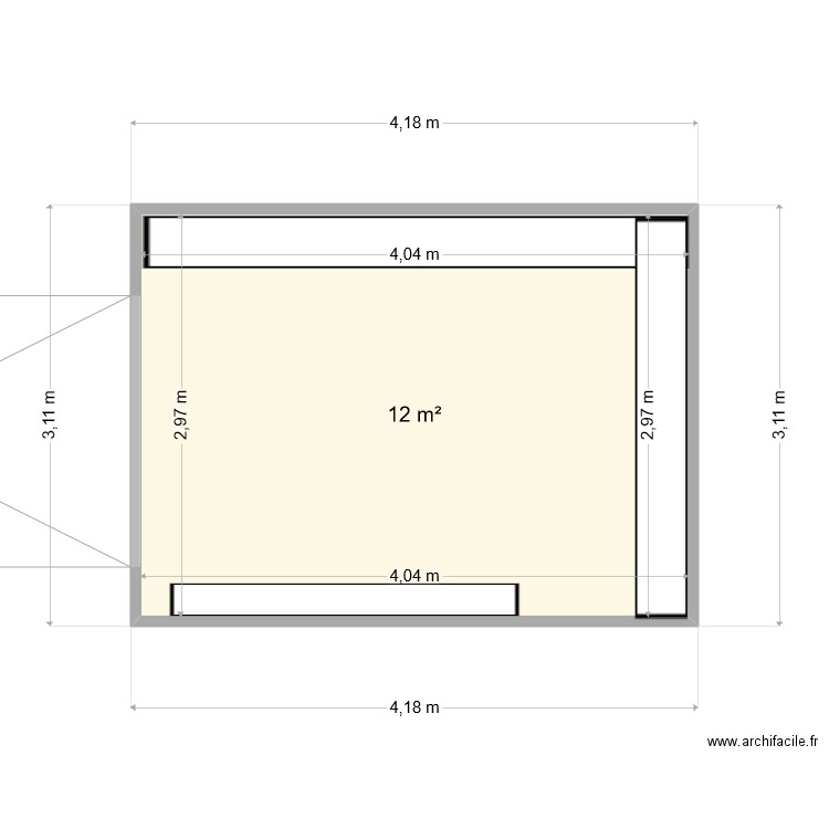 garage pdf. Plan de 1 pièce et 12 m2
