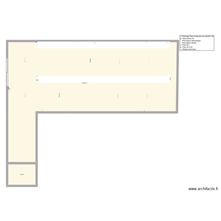 bergerie Laitiere. Plan de 2 pièces et 281 m2