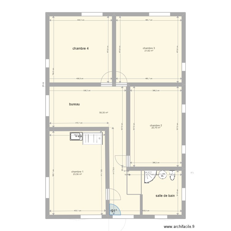 RDZ ET 1ER . Plan de 6 pièces et 250 m2