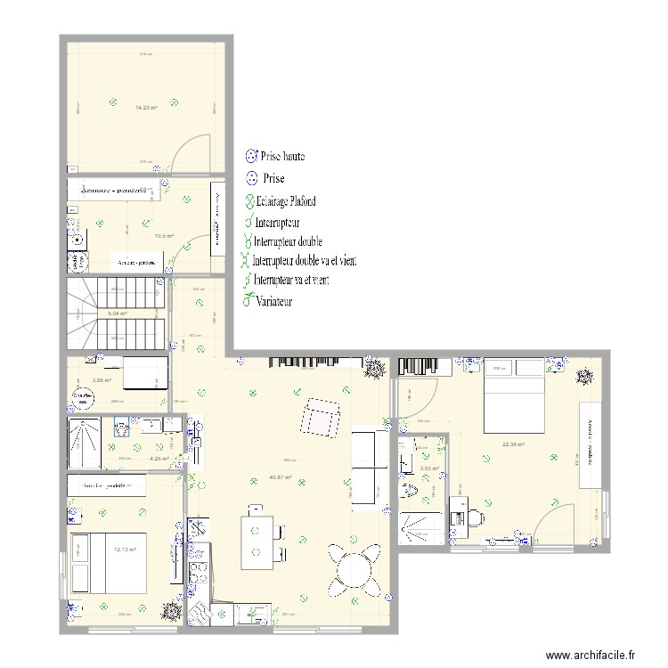 RDJ Jacqueline Février 2021  aménagement V2 avec électricité. Plan de 0 pièce et 0 m2