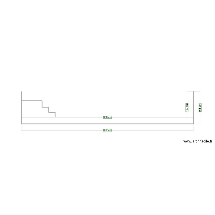 Vue de coté piscine. Plan de 0 pièce et 0 m2