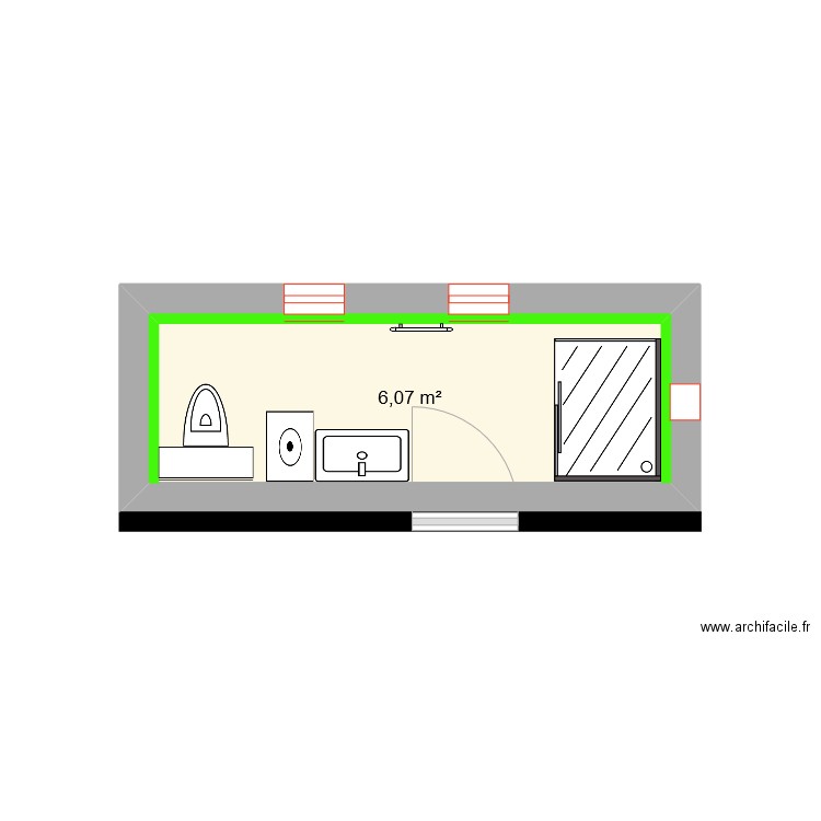 SDB 1er. Plan de 0 pièce et 0 m2