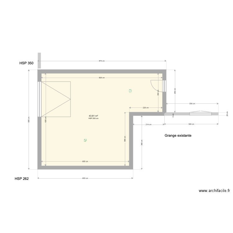 grange existante. Plan de 0 pièce et 0 m2