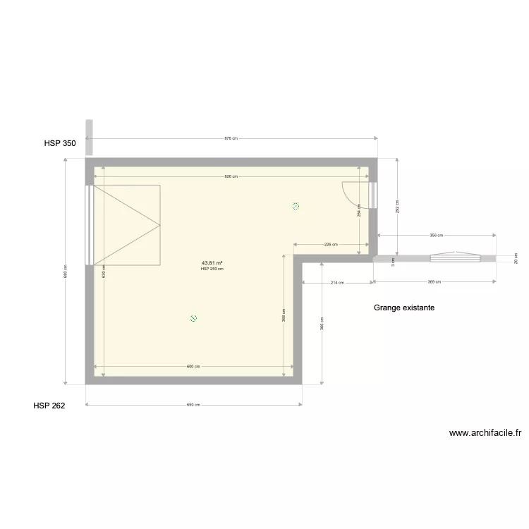 grange existante. Plan de grange existante. Plan de