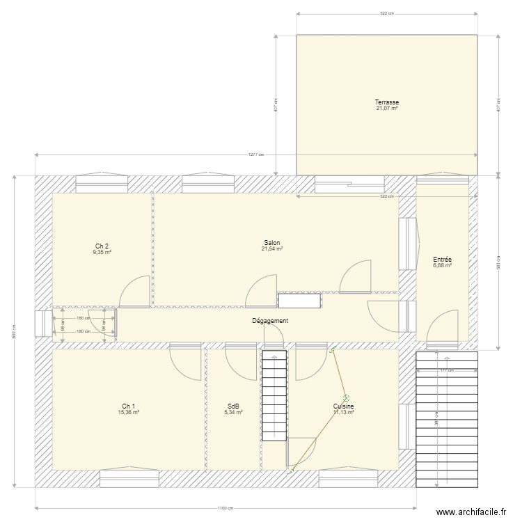 SéveracN1-a. Plan de 16 pièces et 269 m2