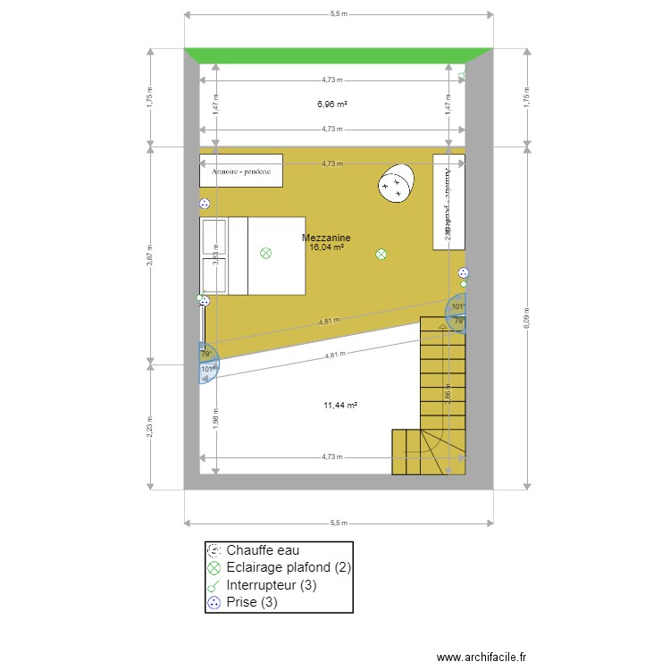 RénoLafeychineJuillet21LocationEtageElec. Plan de 3 pièces et 34 m2