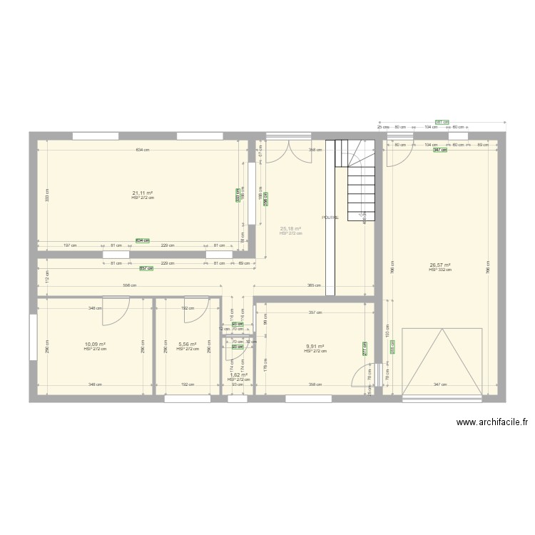 maison tarbes plan initial rdc. Plan de 7 pièces et 100 m2