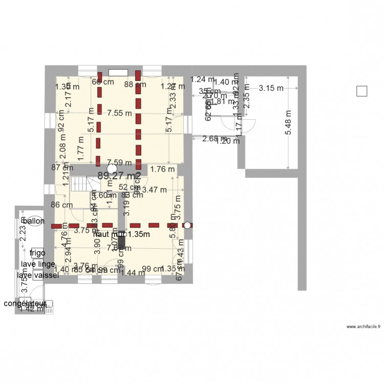 rdc modifié vue ensemble. Plan de 0 pièce et 0 m2